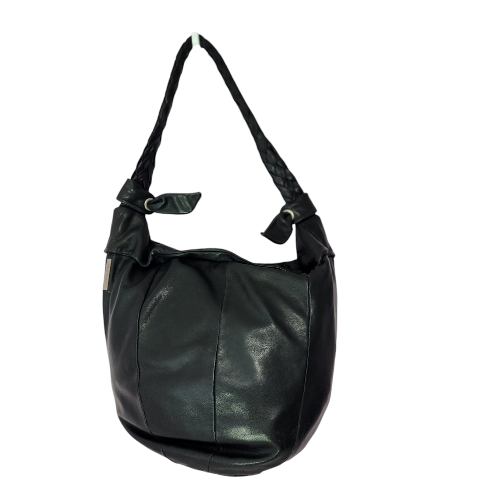 Renato Angi Venezia leather black shoulder bag